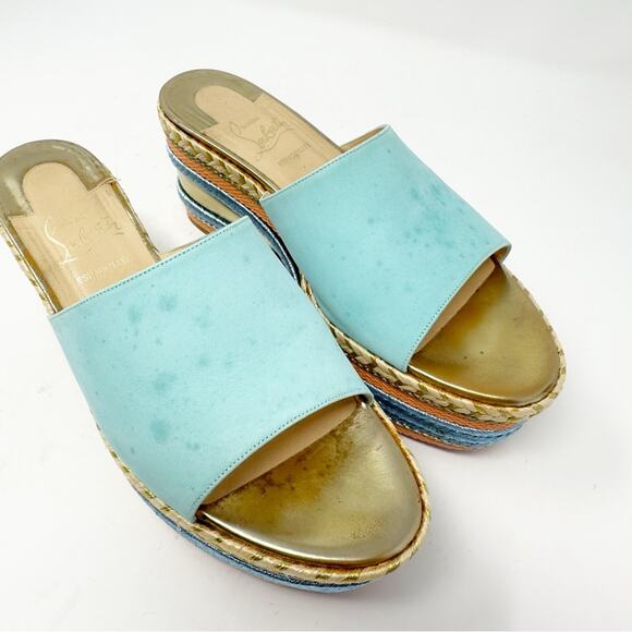 Christian Louboutin Myriama Espadrille Slip On Mules Sandals EU 37 - Picture 2 of 11